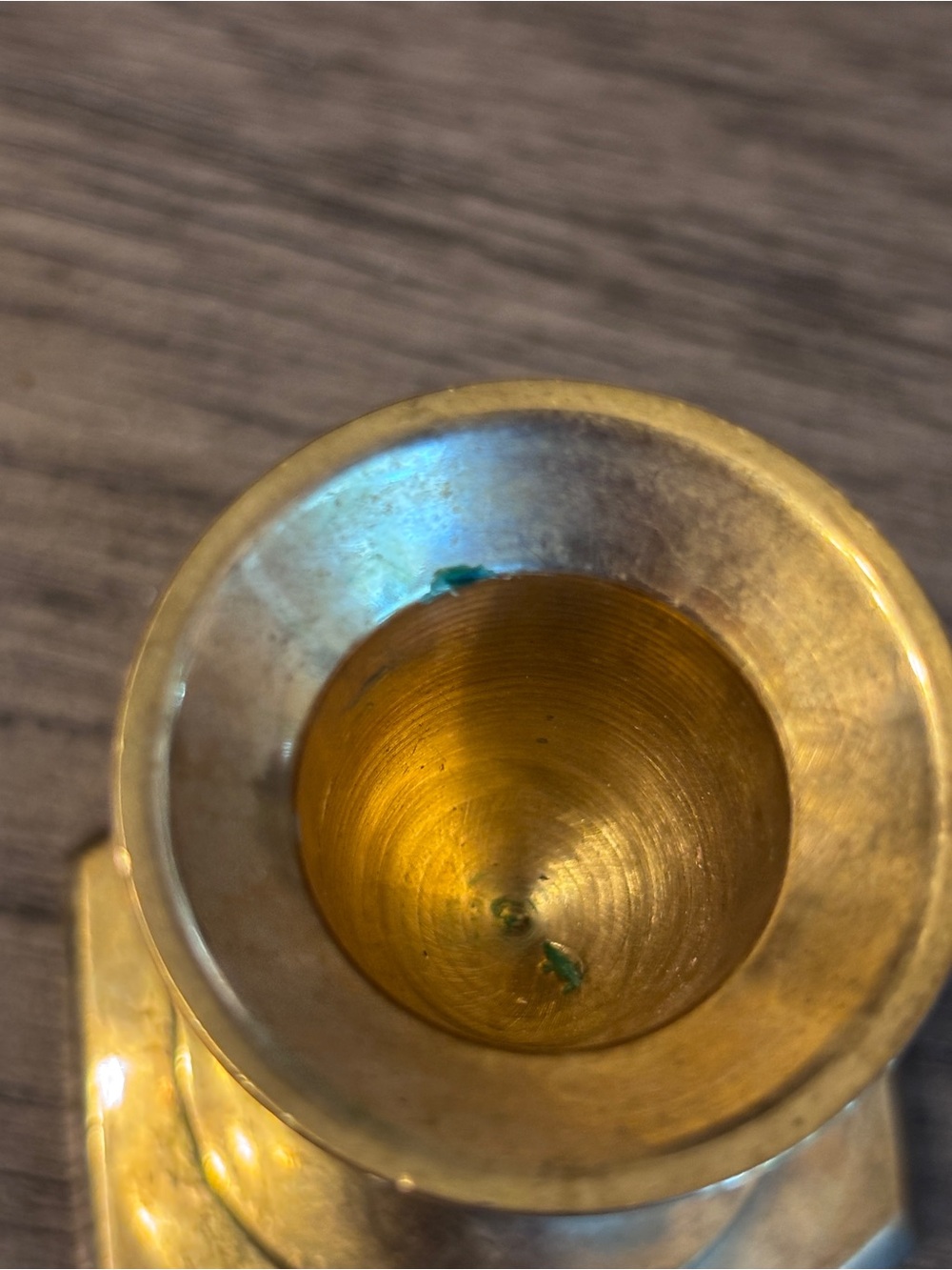 Vintage Brass Mini Candlestick Pair - Gold Finish - Picture 3 of 5